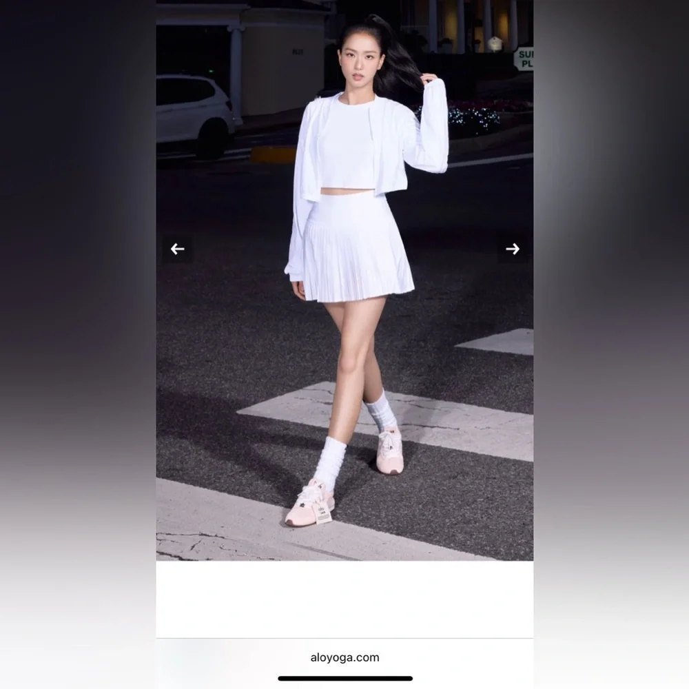 ALO Yoga Grand Slam Tennis Skirt in White